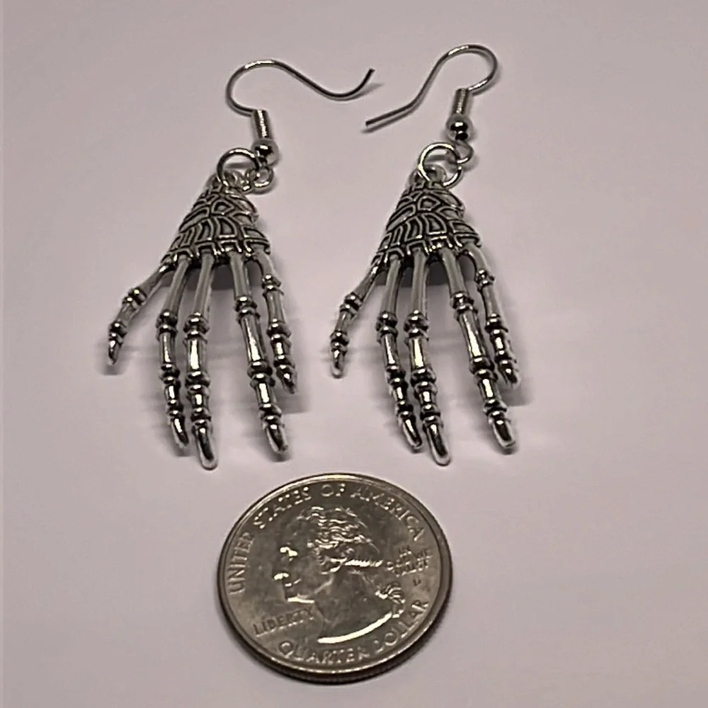 Earrings Skeleton Hands‎ Goth Gothic Halloween